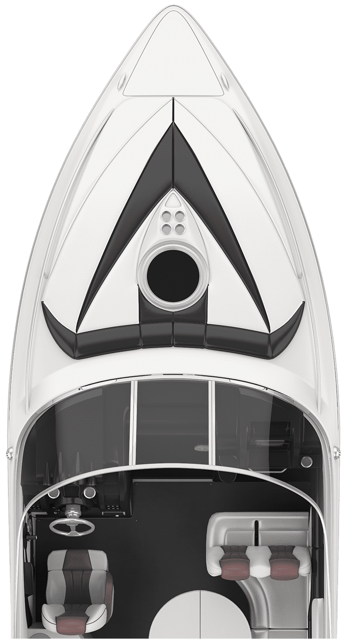 Yacht aerial view with seating